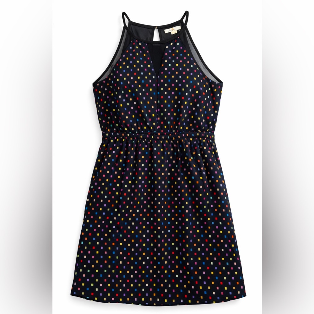 Tulle Micro Square rainbow dot halter mini dress sz S/M 6